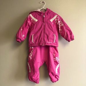 Toddler Girls Columbia Snow Bibs and Matching Coat Set